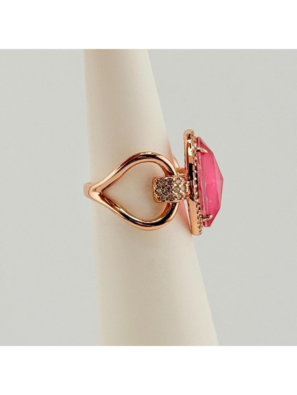 Bomb Party Resort Wear Ring Sz 6 "Waterstar Glam"  Pink Topaz on Rose Gold - Picture 6 of 9